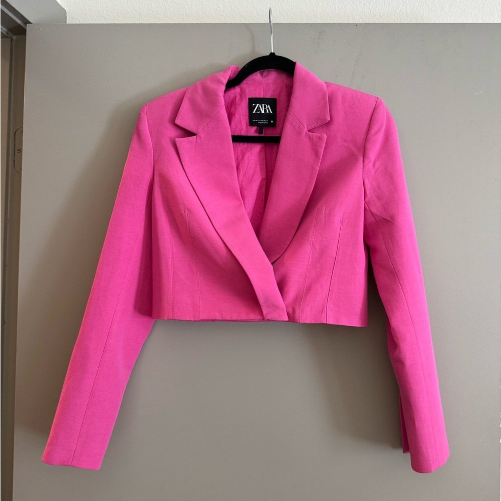 Nwot Zara cropped linen blazer